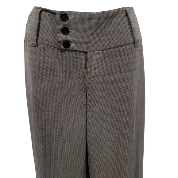 Alloy Apparel Womens Dress Pants 36X37 Wide Leg Cuffed Mid Rise Button Brown XL - Picture 4 of 8